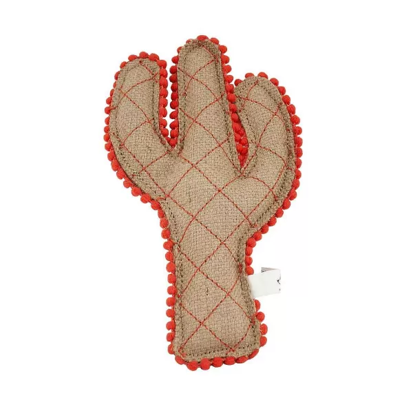 Outlet Dawgeee 9" Play Quilted Durable Canvas Coral Cactus Dog Toy Dog Toys