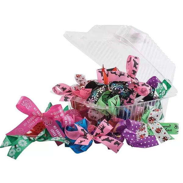 Clearance Fancy Finishes Pre-Tied Bows With Paw Print Pattern - 50 Ct. Bows