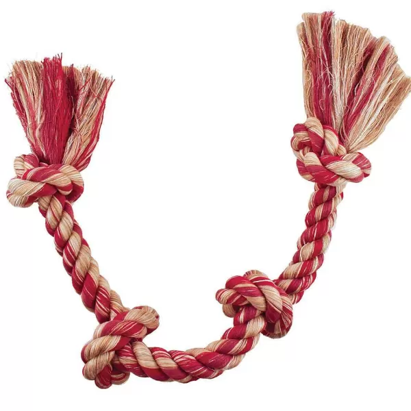 Discount Mammoth Large 2 Knot Colored Rope Bone 14" Dog Toys