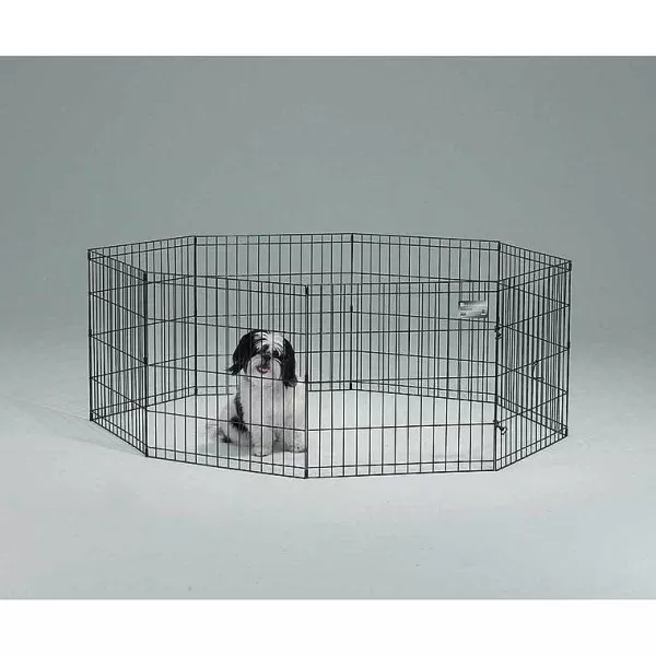Cheap Midwest Exercise Pen Black Finish 30" High 8 Panels Without Door Crates, Gates & Pens