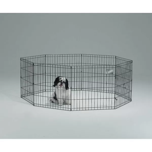 Discount Midwest Exercise Pen Black Finish 36" High 8 Panels Without Door Crates, Gates & Pens