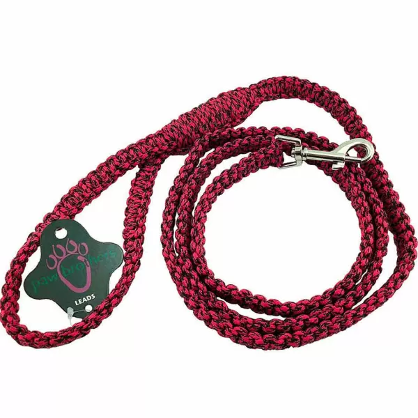 Discount Paw Brothers 6' Tactical Cord Cobra Weave Lead Red & Black Leads & Leashes