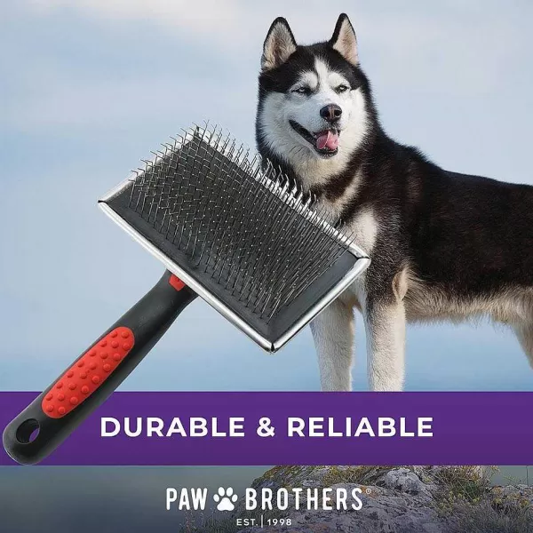 Discount Paw Brothers Hard Extra Long Pin Large Flat Slicker Brush Grooming Tools