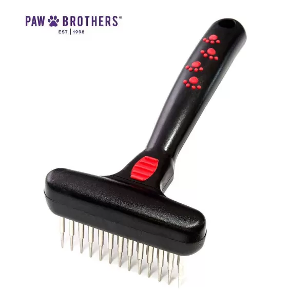 Discount Paw Brothers Magic Spring Undercoat Rake Double Row (13 Long/12 Short) 3.5" Grooming Tools