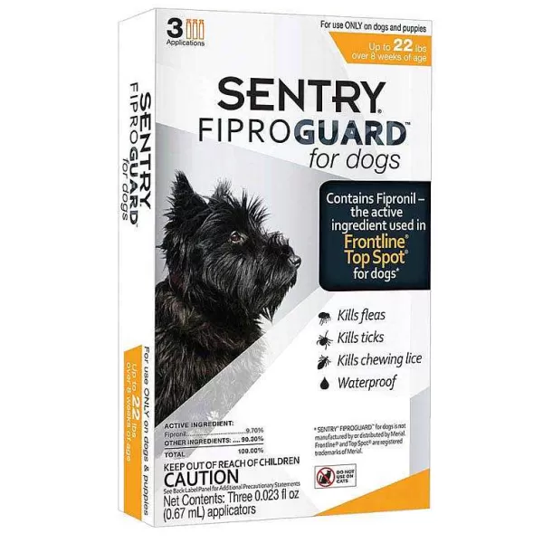 Cheap Sentry Fiproguard Topical For Small Dogs Squeeze-On 4-22 Lbs 3 Count Flea & Tick