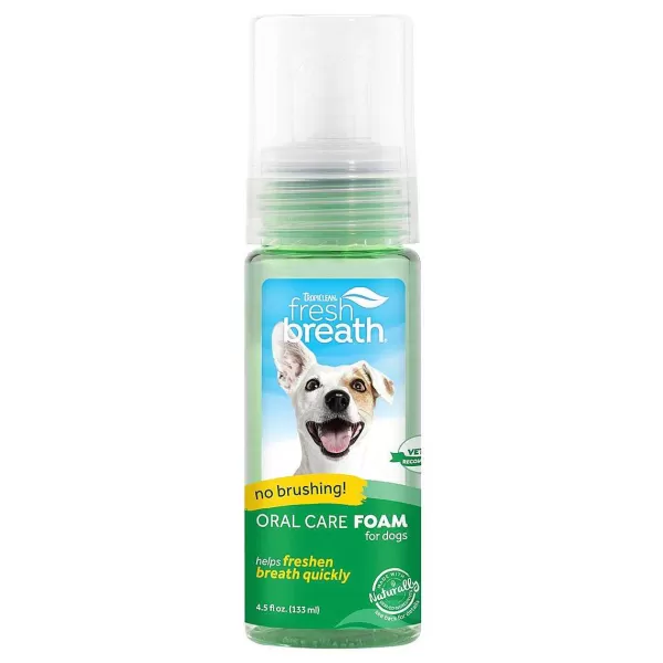 Clearance Tropiclean Fresh Breath Oral Care Fresh Mint Foam 4.5 Oz Dental Care